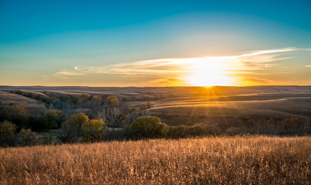 Sunset in the Flint Hills Kansas